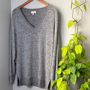 Lucky Brand Heather Gray V-Neck Sweater